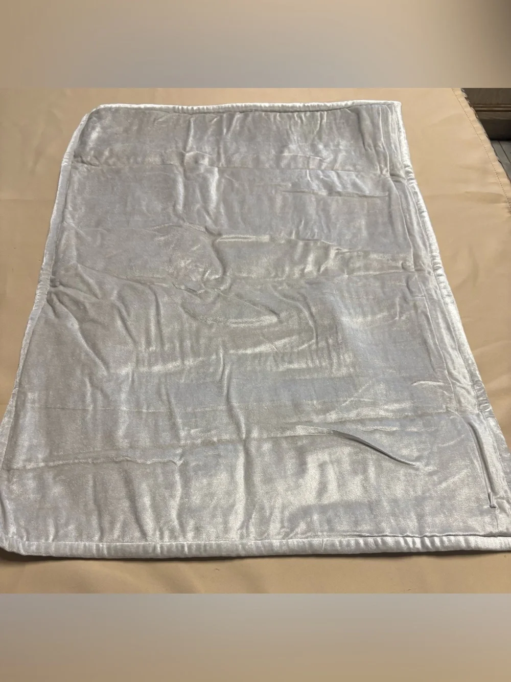 NEW Hotel Collection Quilted Standard Pillow Sham Silver Velvet Set of 1 READ